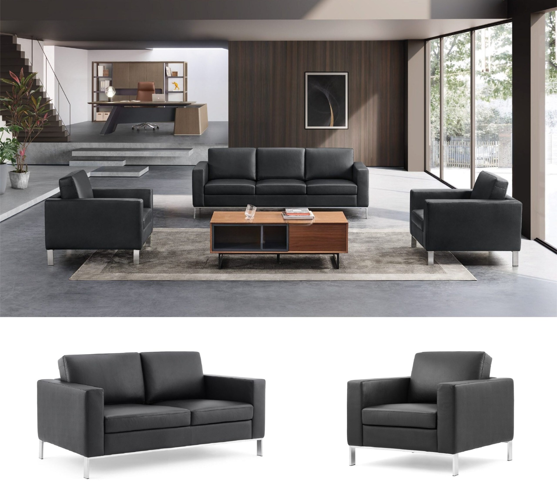 Ảnh mô tả sản phẩm - Sofa đôi da cao cấp SF801-2