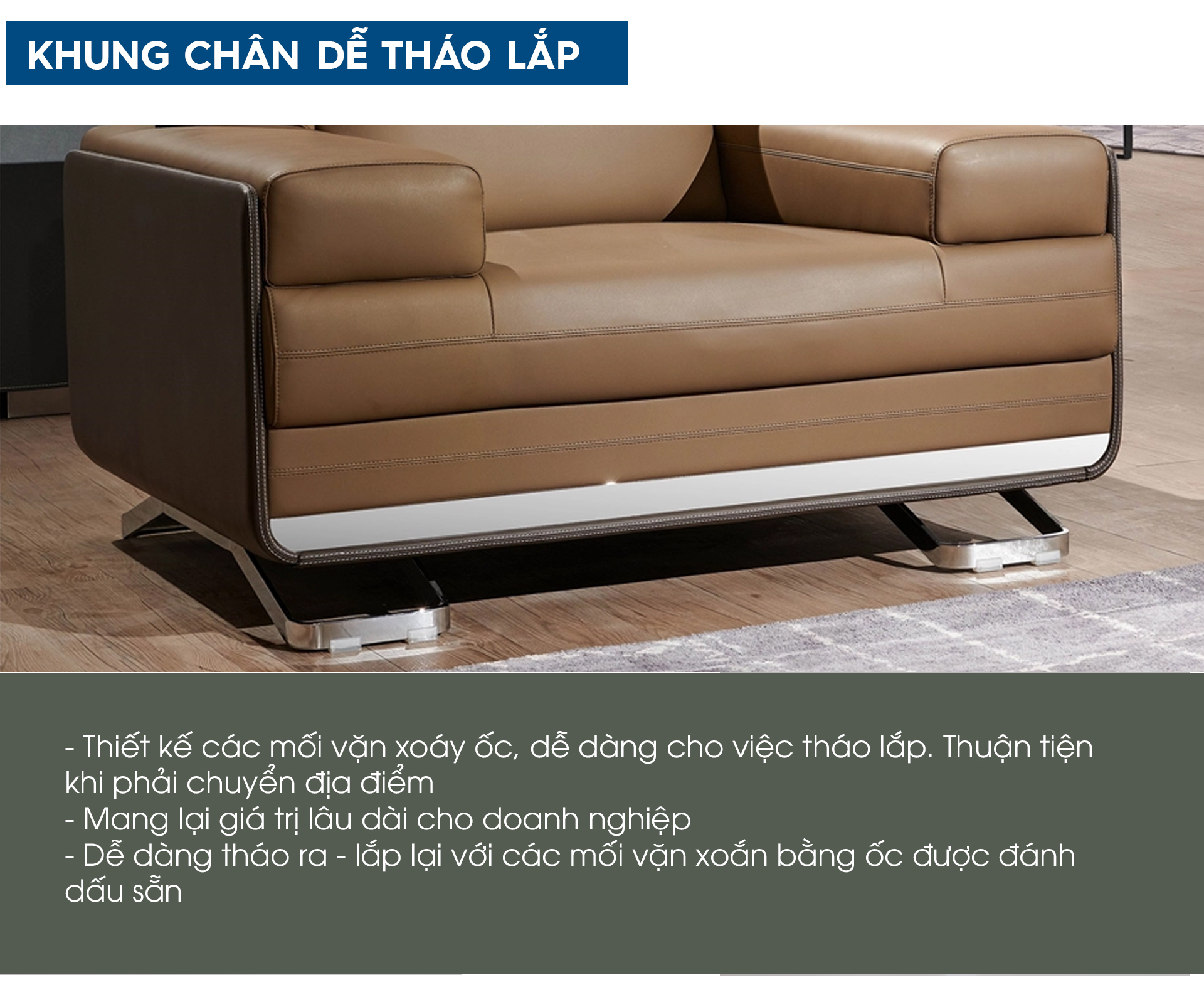 Ảnh mô tả sản phẩm - Sofa văng da cao cấp SF175