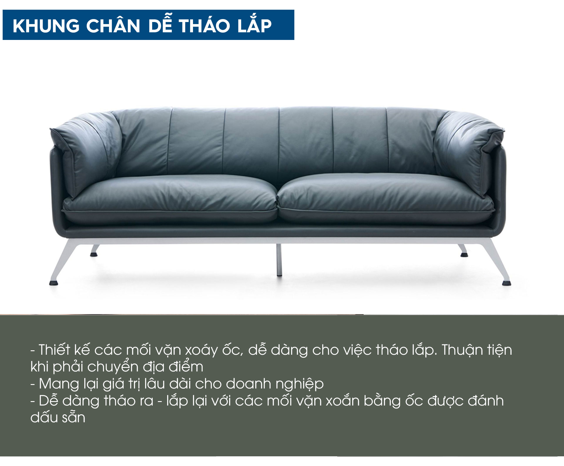Ảnh mô tả sản phẩm - Sofa văng da cao cấp SF191