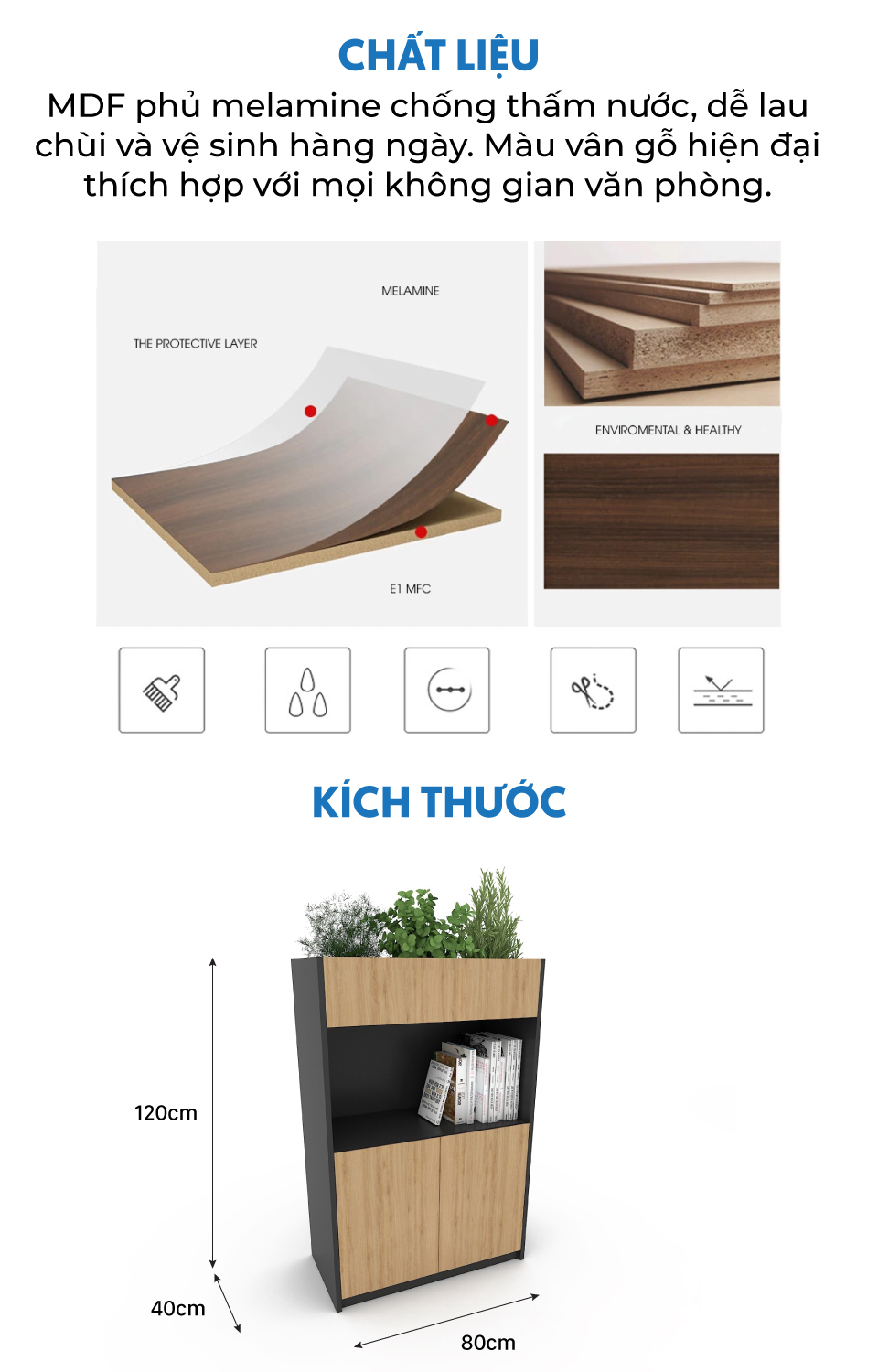 Ảnh mô tả sản phẩm - Tủ cây trang trí CL120-02C