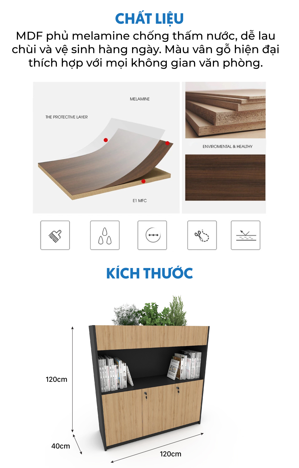 Ảnh mô tả sản phẩm - Tủ cây trang trí CL120-03C