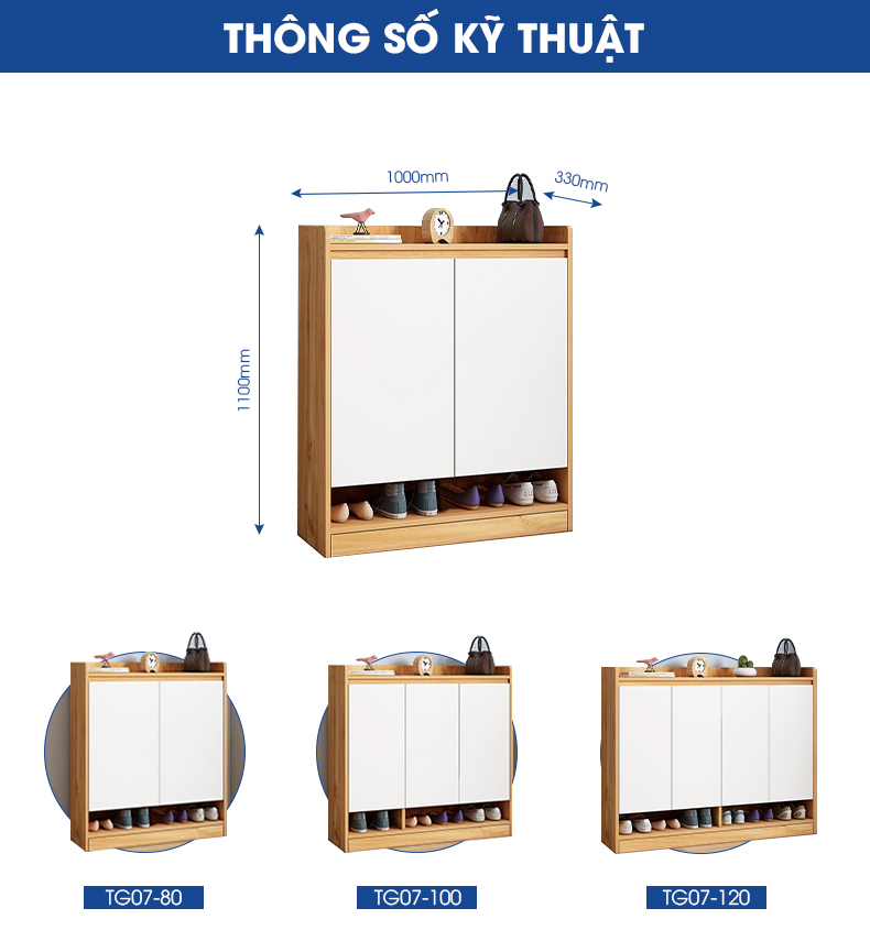 Ảnh mô tả sản phẩm - Tủ để giày TG07-80