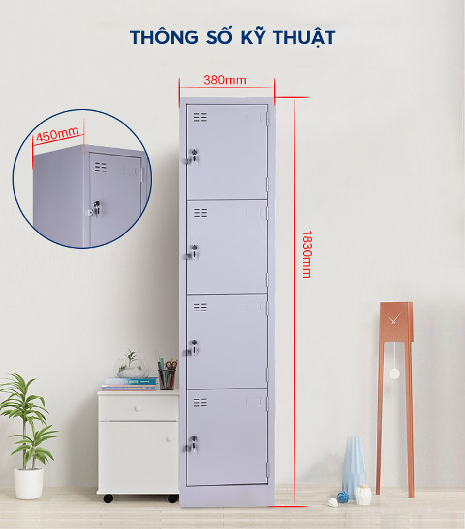 Ảnh mô tả sản phẩm - Tủ locker 4 ngăn LK4C1