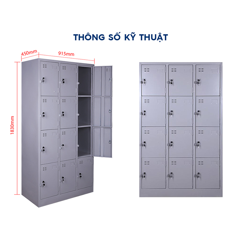 Ảnh mô tả sản phẩm - Tủ locker sắt 12 ngăn LK12