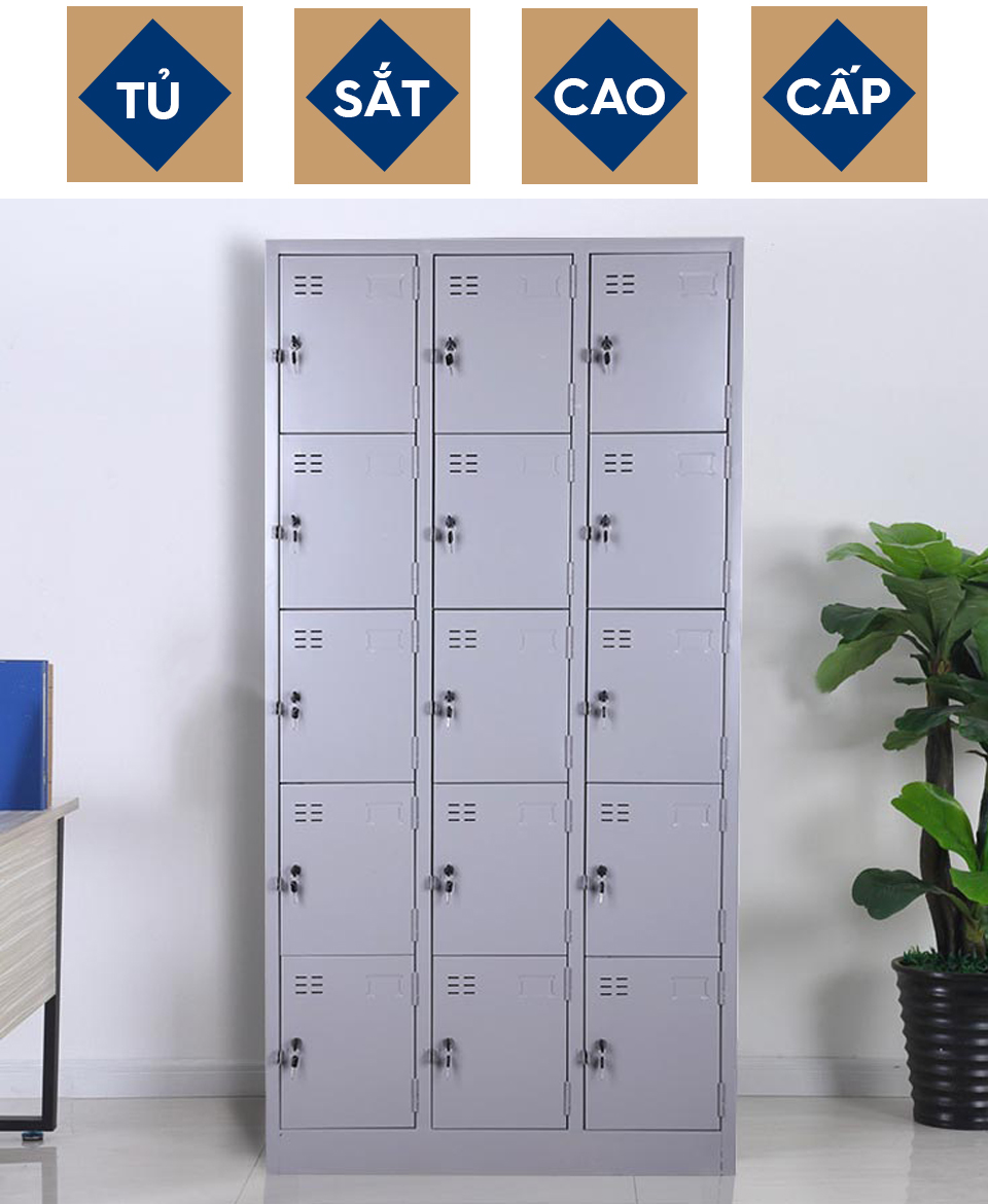 Ảnh mô tả sản phẩm - Tủ locker sắt 15 ngăn LK15