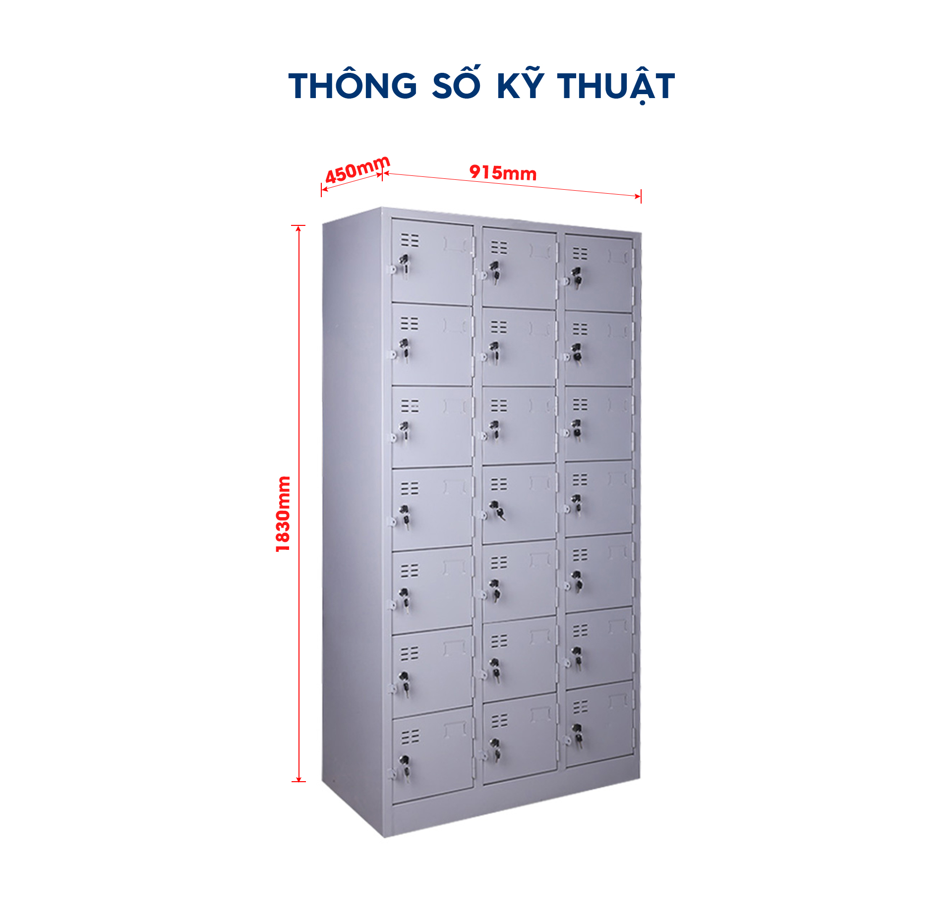 Ảnh mô tả sản phẩm - Tủ locker sắt 21 ngăn LK21