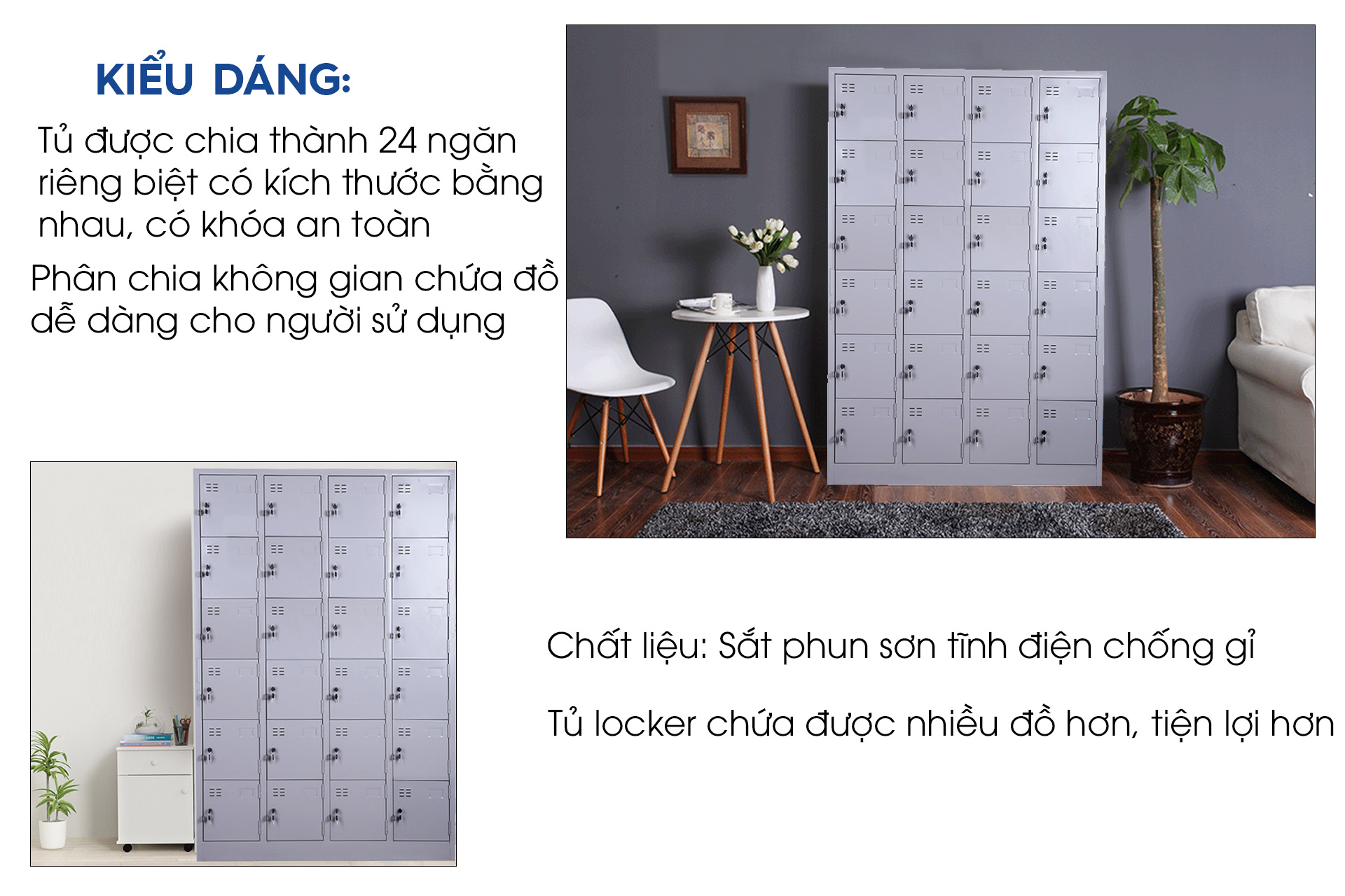 Ảnh mô tả sản phẩm - Tủ locker sắt 24 ngăn LK24