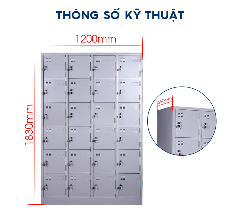 Ảnh mô tả sản phẩm - Tủ locker sắt 24 ngăn LK24