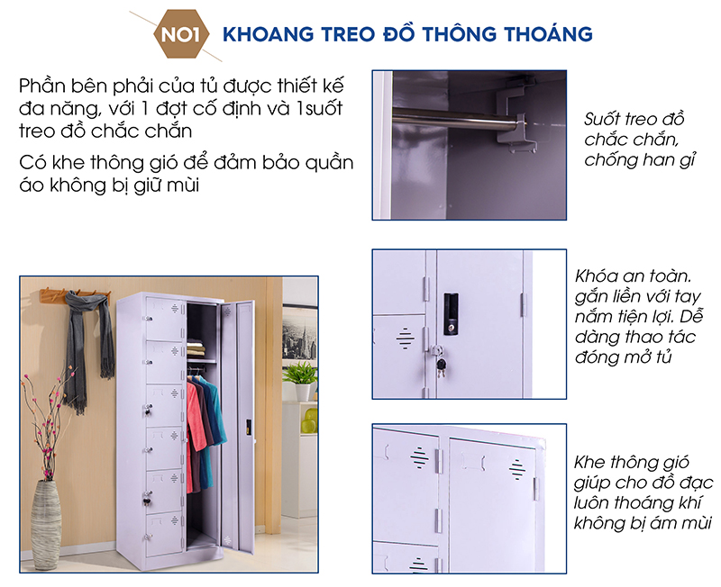 Ảnh mô tả sản phẩm - Tủ sắt đựng đồ LK7C2