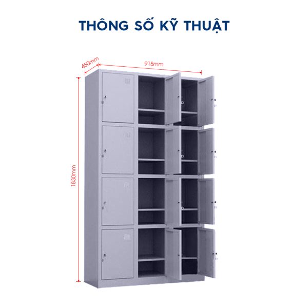 Ảnh mô tả sản phẩm - Tủ sắt đựng giày 12 ngăn TT.12
