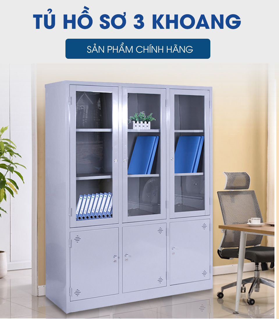 Ảnh mô tả sản phẩm - Tủ sắt đựng hồ sơ 3 khoang TL03