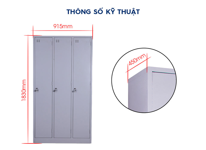 Ảnh mô tả sản phẩm - Tủ sắt đựng quần áo QA02