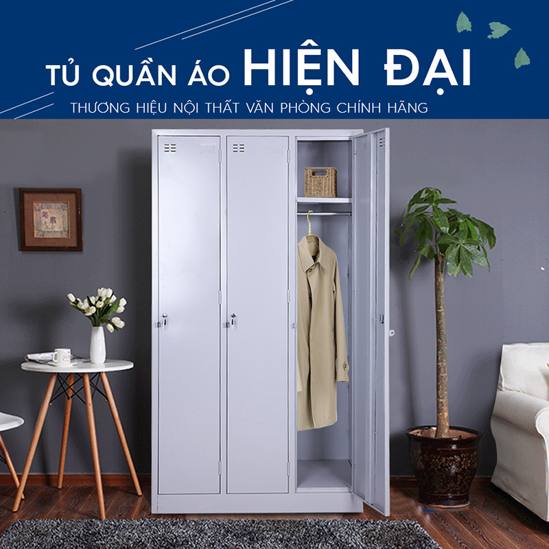 Ảnh mô tả sản phẩm - Tủ sắt đựng quần áo QA02