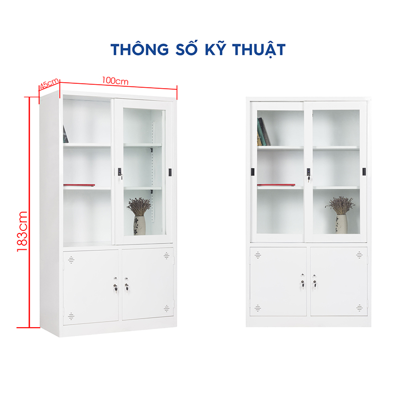 Ảnh mô tả sản phẩm - Tủ sắt tài liệu cánh lùa TL01L-T