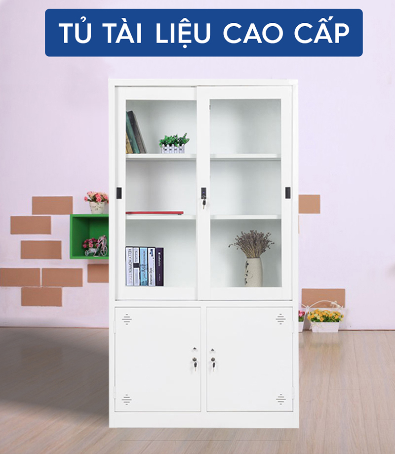 Ảnh mô tả sản phẩm - Tủ sắt tài liệu cánh lùa TL01L-T
