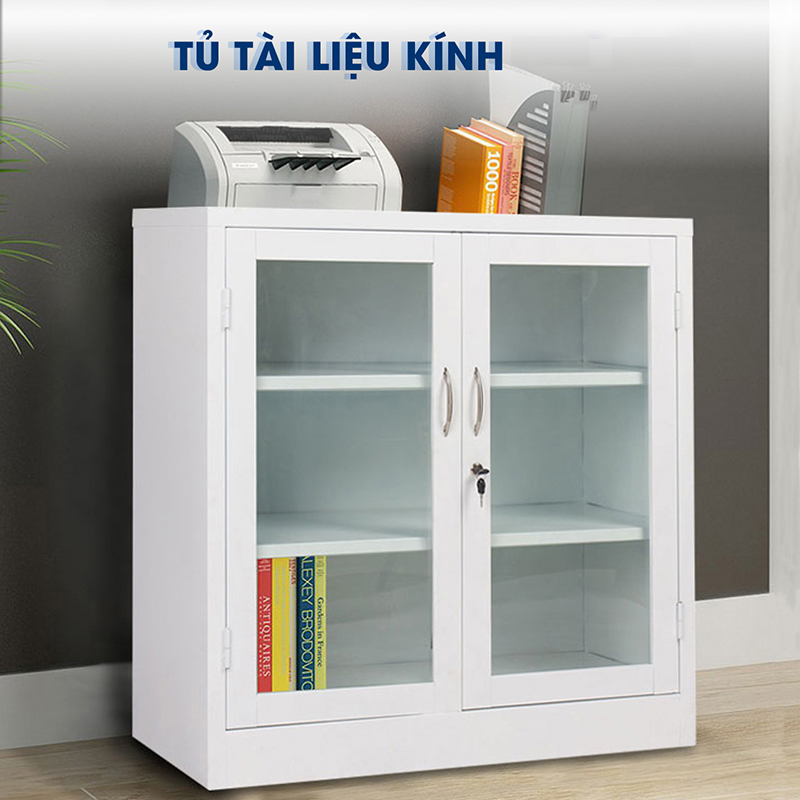 Ảnh mô tả sản phẩm - Tủ tài liệu 2 khoang kính thấp TL07-T