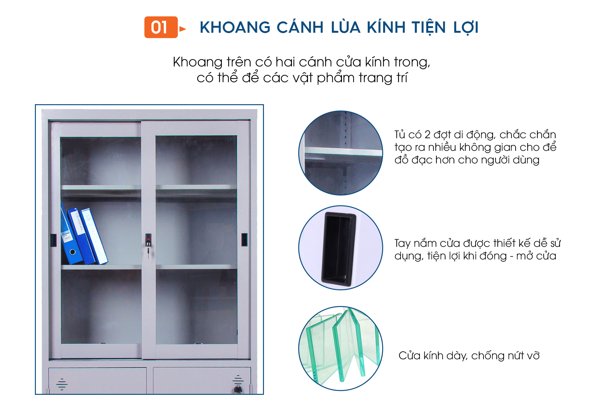 Ảnh mô tả sản phẩm - Tủ tài liệu cánh lùa TL01L