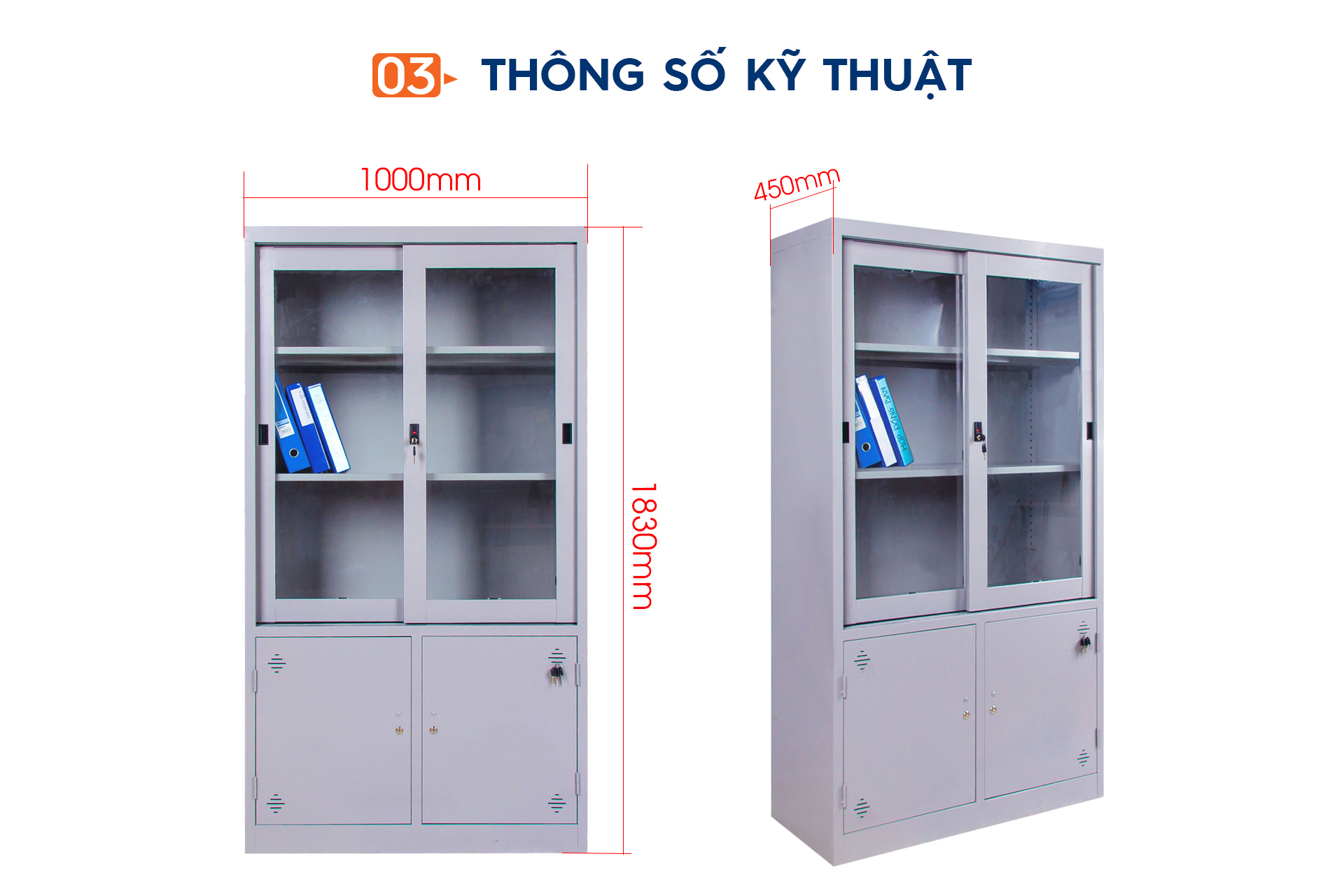 Ảnh mô tả sản phẩm - Tủ tài liệu cánh lùa TL01L