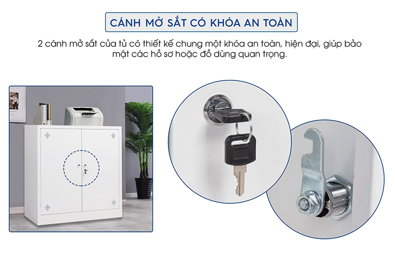 Ảnh mô tả sản phẩm - Tủ tài liệu sắt thấp 2 cánh sắt TL08-T