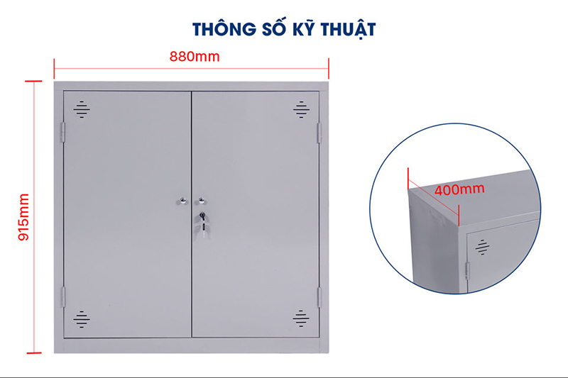 Ảnh mô tả sản phẩm - Tủ tài liệu sắt thấp 2 cánh sắt TL08-T