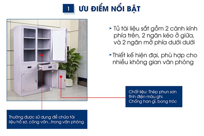Ảnh mô tả sản phẩm - Tủ tài liệu sắt TL01K