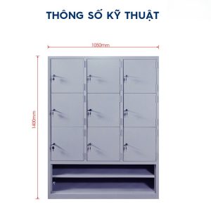 Ảnh mô tả sản phẩm - Tủ tư trang 9 ô 2 khay TT.09