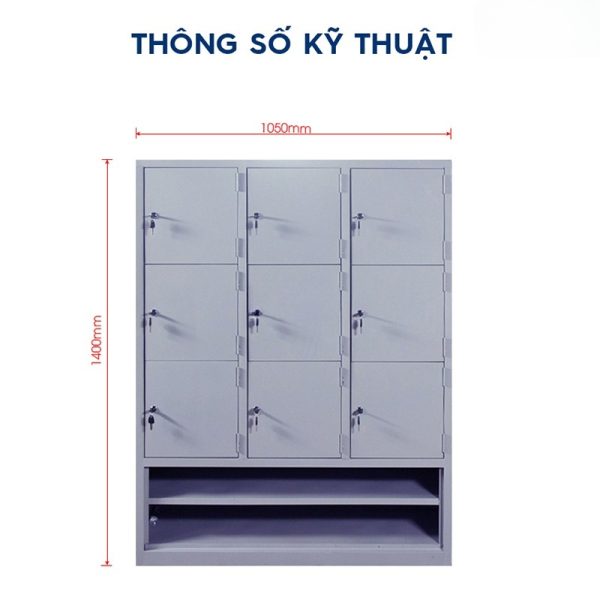 Ảnh mô tả sản phẩm - Tủ tư trang 9 ô 2 khay TT.09