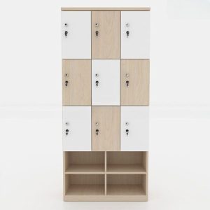 Ảnh sản phẩm Tủ locker gỗ 9 cánh 3 khoang LKG9C3K-T-Kệ giày - 2