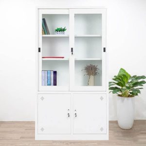 Ảnh sản phẩm Tủ sắt 2 cánh kính trượt trắng TSK-03T - 2