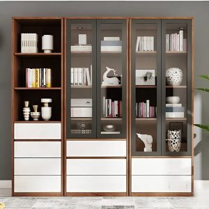 Tủ gỗ tài liệu 3 cục hiện đại -TG 10