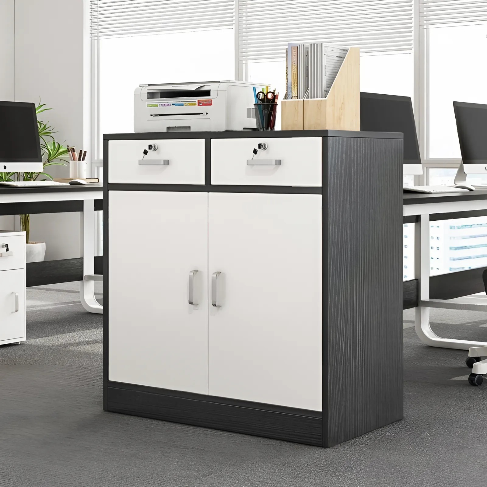 Tủ hồ sơ văn phòng thấp 2 ngăn kéo -TG 72