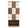Tủ locker gỗ 9 cánh Kệ giày phối trắng màu -LKG 06
